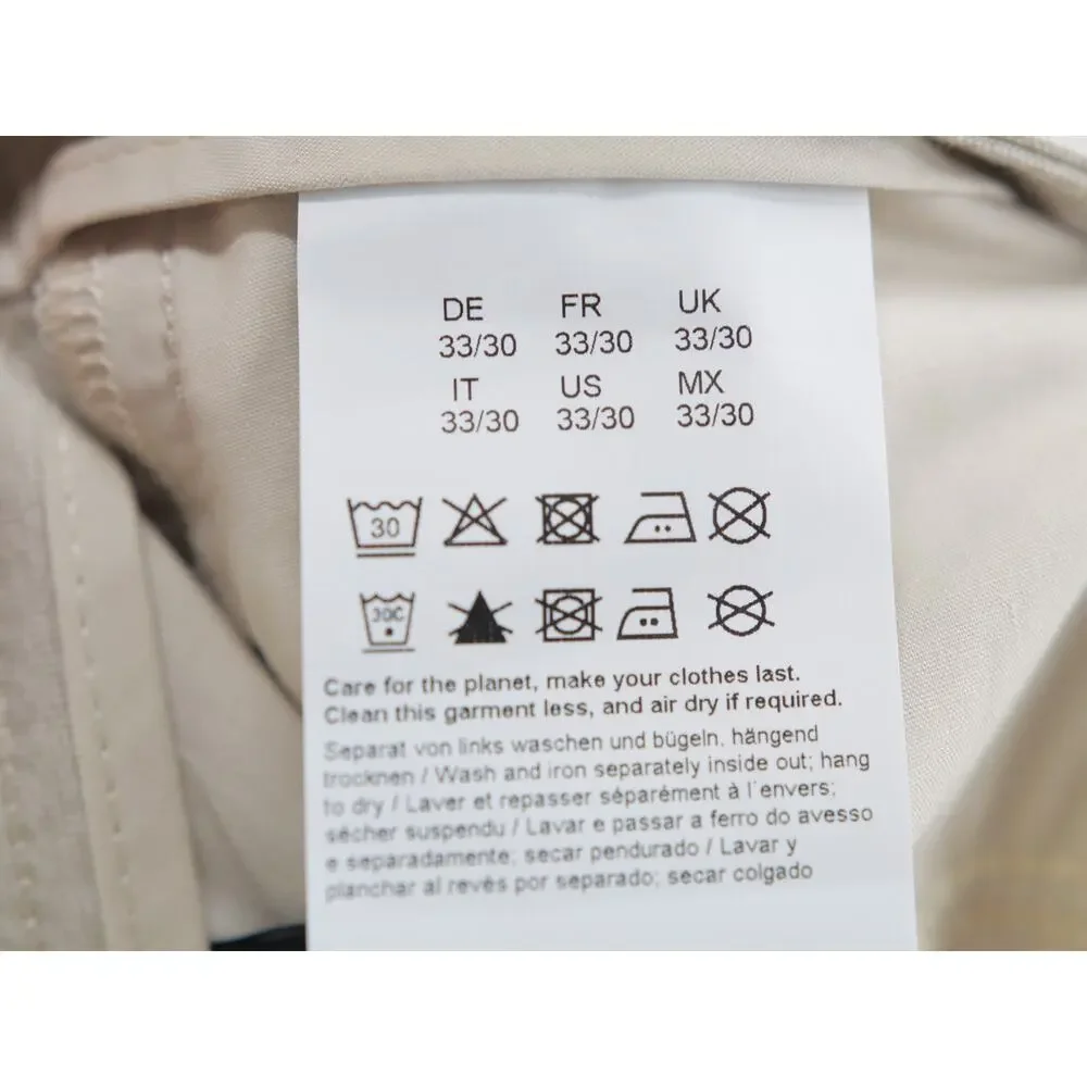 Hugo Boss Men Delaware Slim Fit White Chino Pants 33/30 Performance